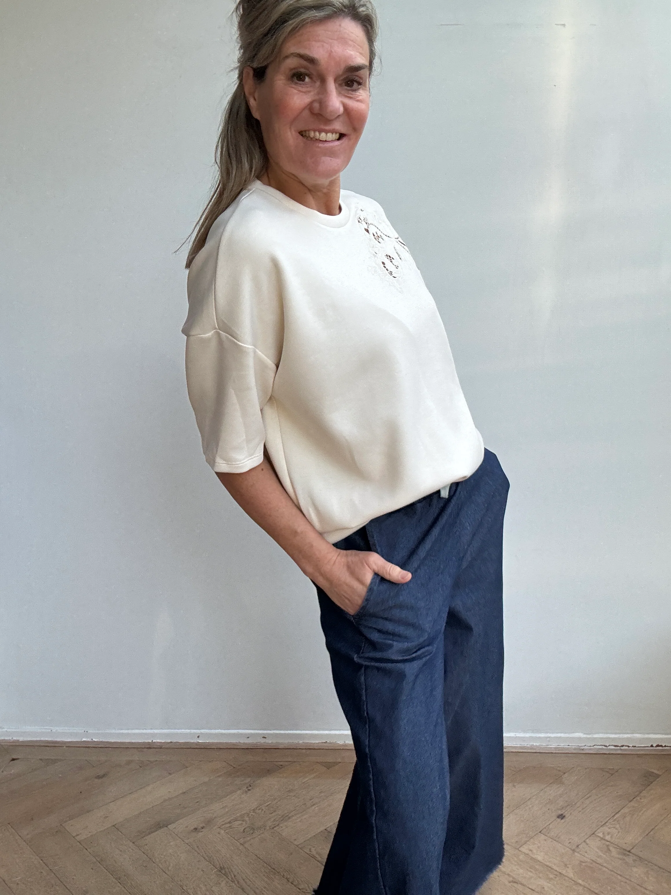 Trui - AMINAS O-NECK 2/4 SWEAT TOP - Vila - Image 3