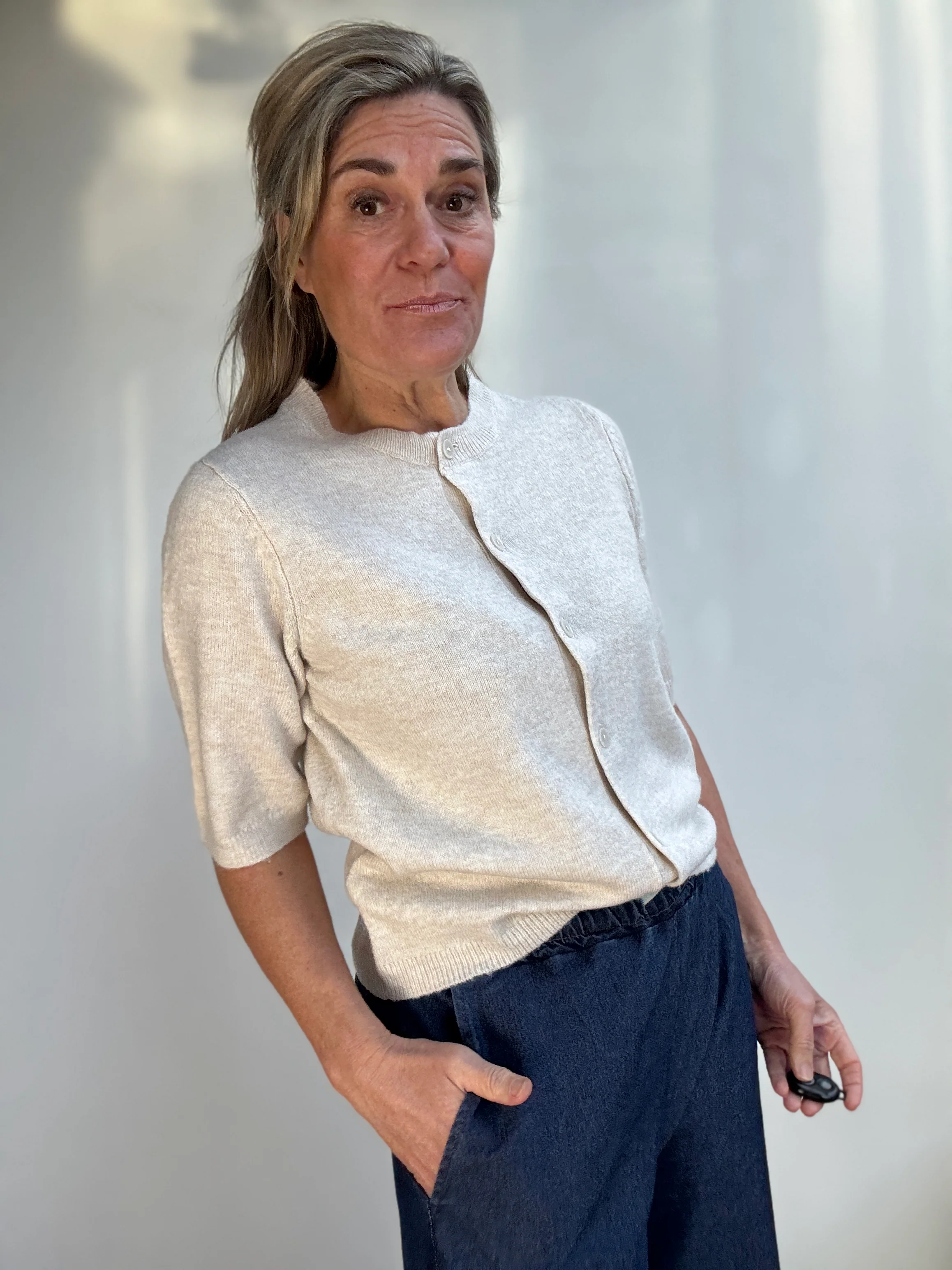 Vest - LIGA 2/4 O-NECK KNIT CARDIGAN - Vila - Image 8